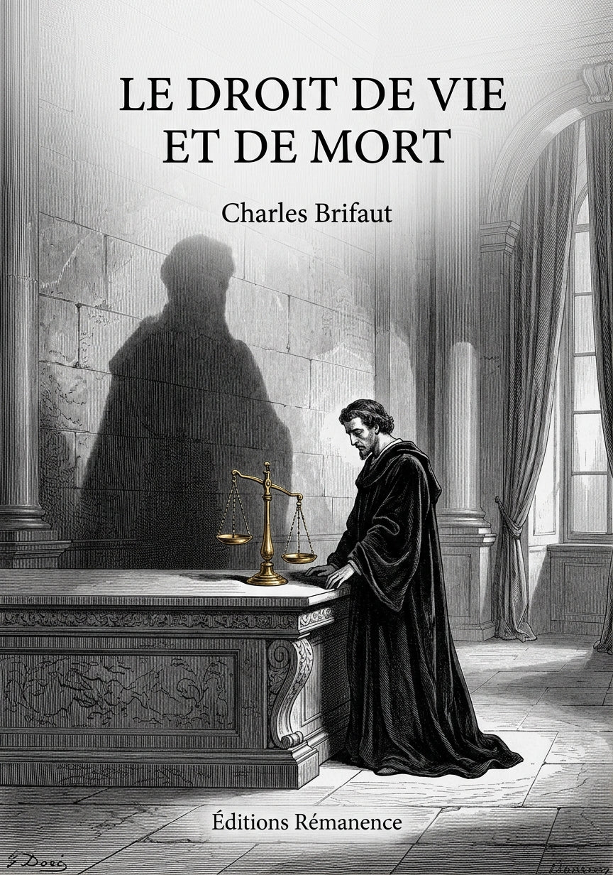 Livre Le Droit de vie et de mort par Charles Brifaut - Couverture - Editions Remanence