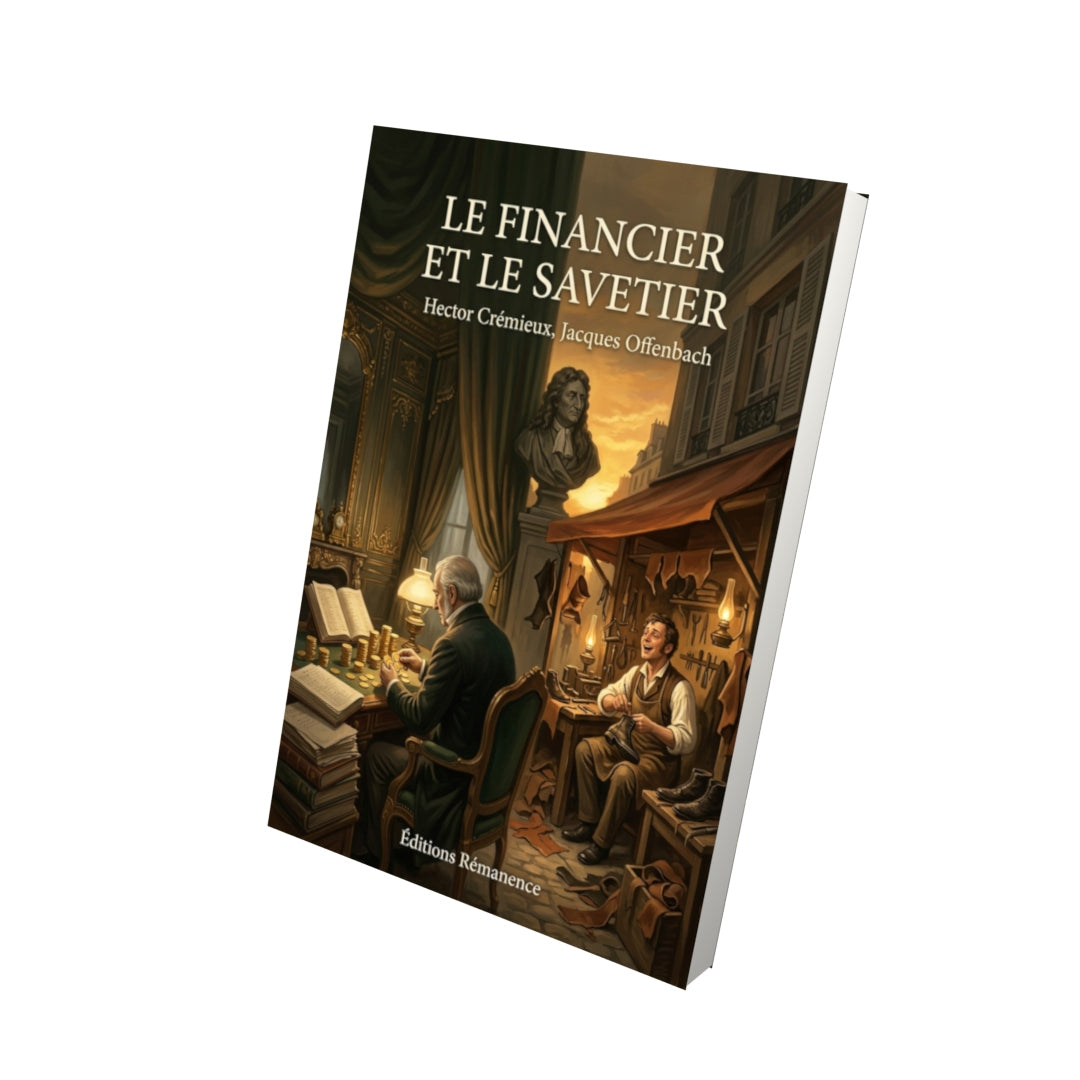 Livre Le Financier et le Savetier par Hector Crémieux, Jacques Offenbach - Vue 3D - Editions Remanence