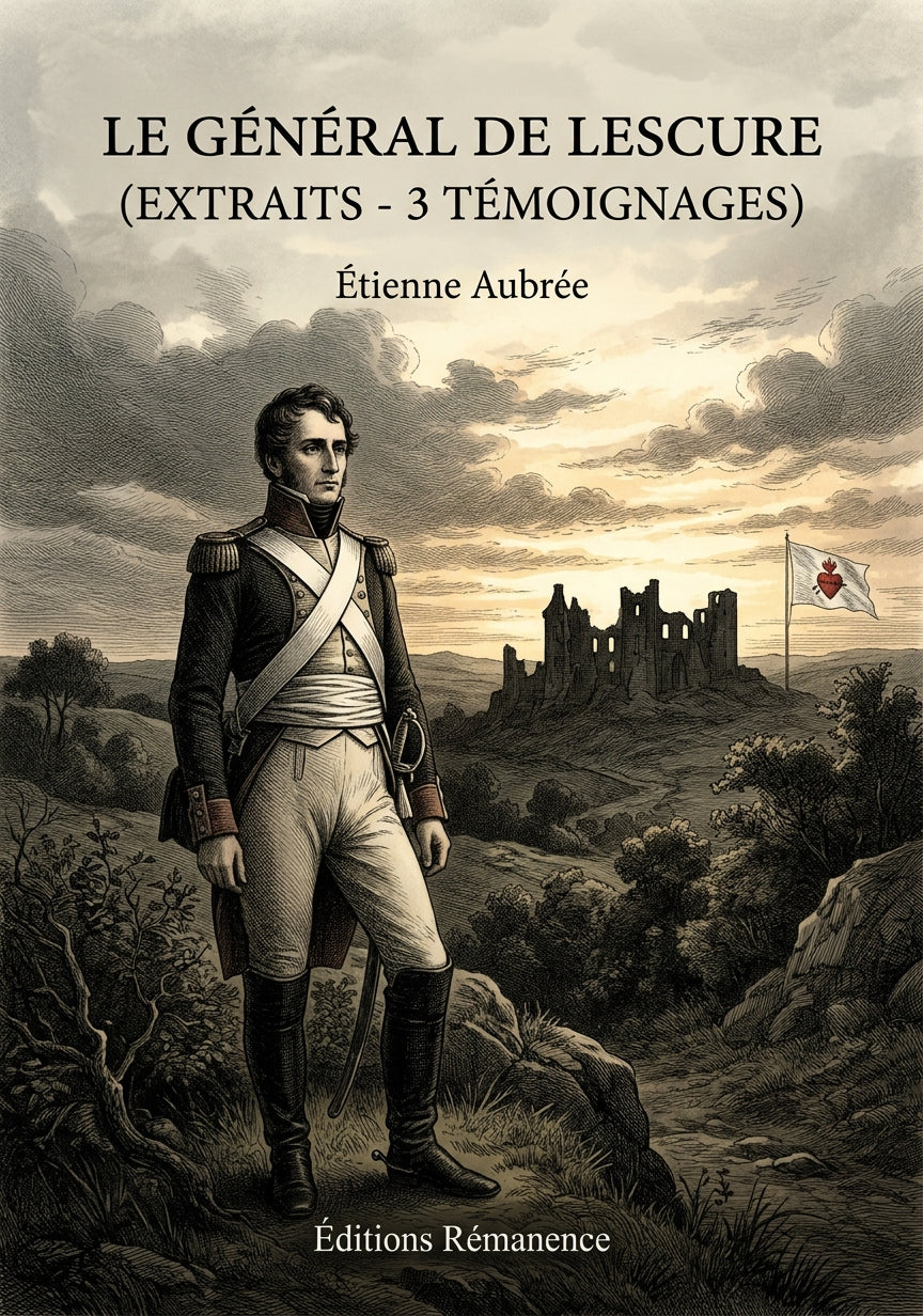 Livre Le général de Lescure (extraits - 3 témoignages) par Étienne Aubrée - Couverture - Editions Remanence