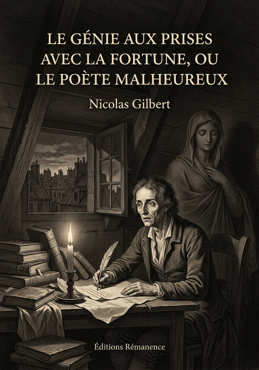 Livre Le Génie aux prises avec la fortune, ou Le Poète malheureux par Nicolas Gilbert - Couverture - Editions Remanence