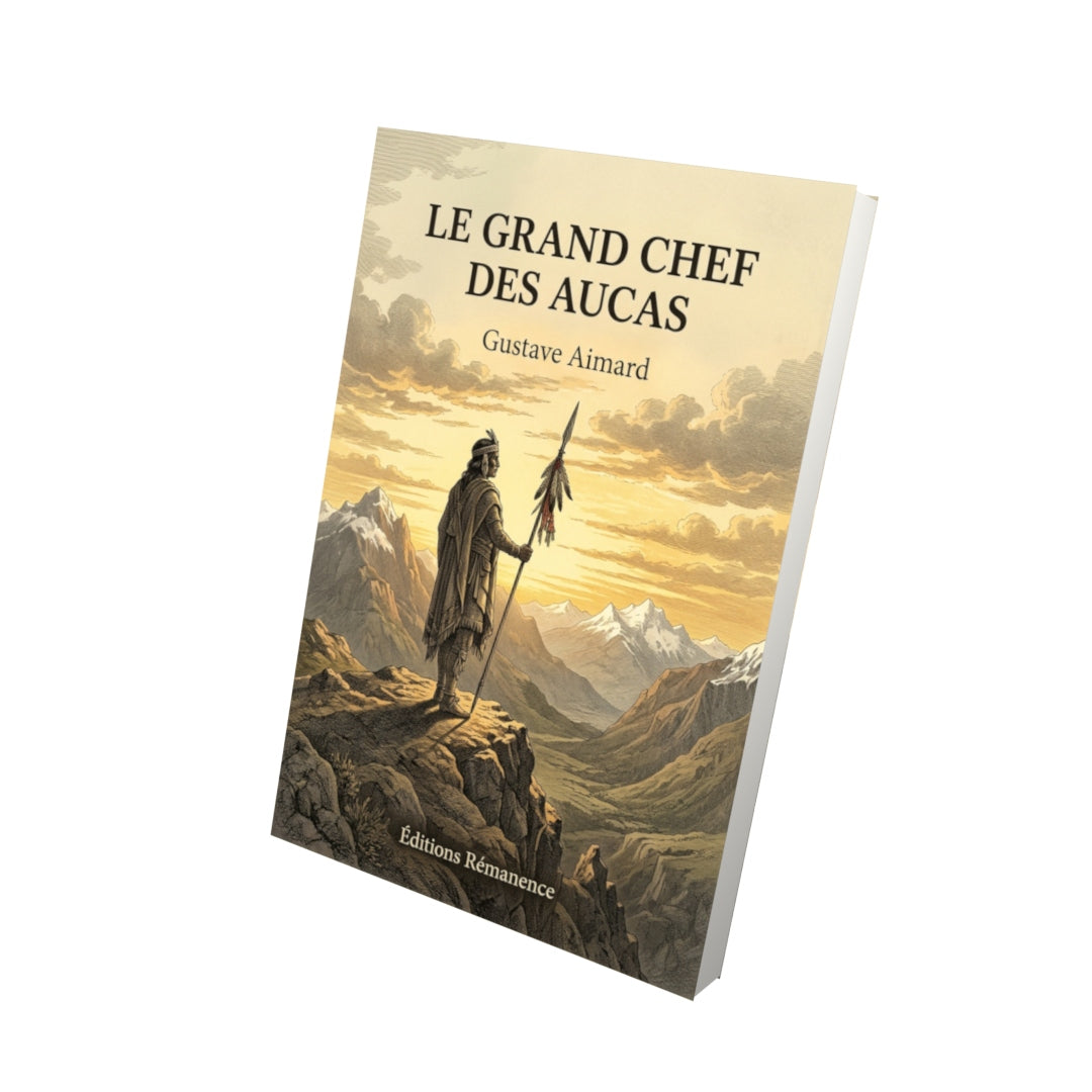 Livre Le Grand Chef des Aucas par Gustave Aimard - Vue 3D - Editions Remanence