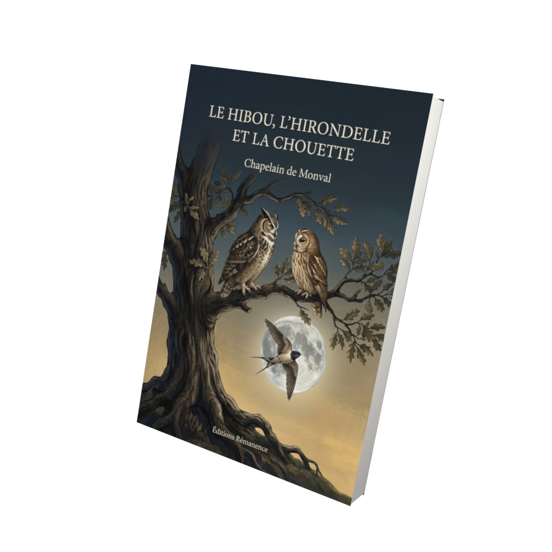 Livre Le Hibou, l’hirondelle et la chouette par Chapelain de Monval - Vue 3D - Editions Remanence
