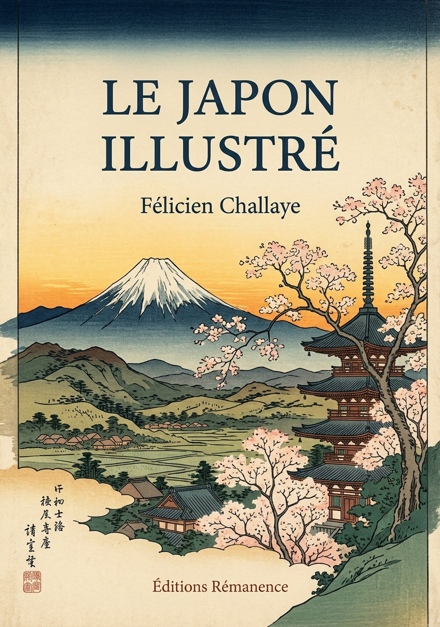 Livre Le Japon illustré par Félicien Challaye - Couverture - Editions Remanence
