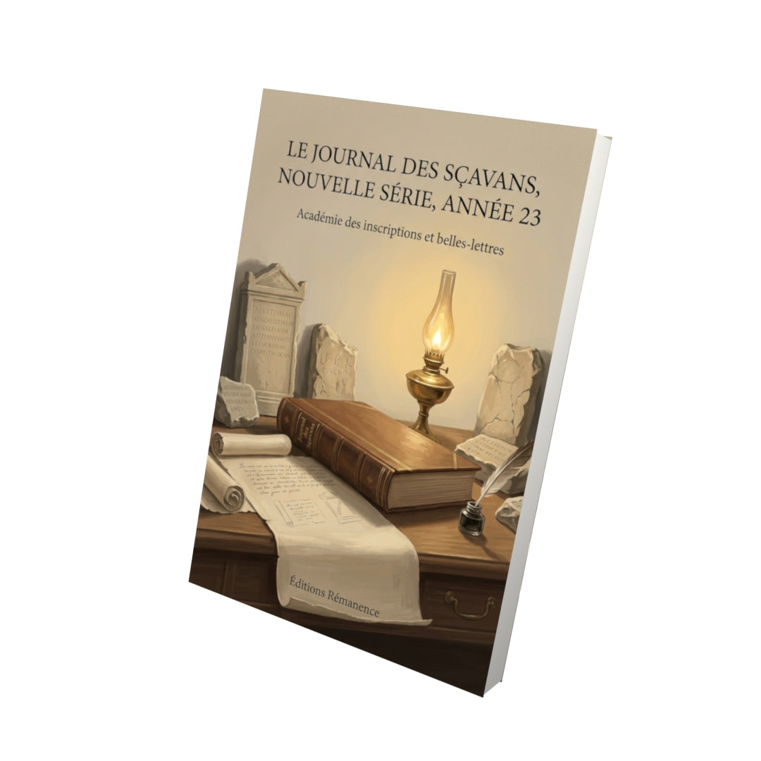 Livre Le Journal des sçavans, nouvelle série, année 23 par Académie des inscriptions et belles-lettres - Vue 3D - Editions Remanence