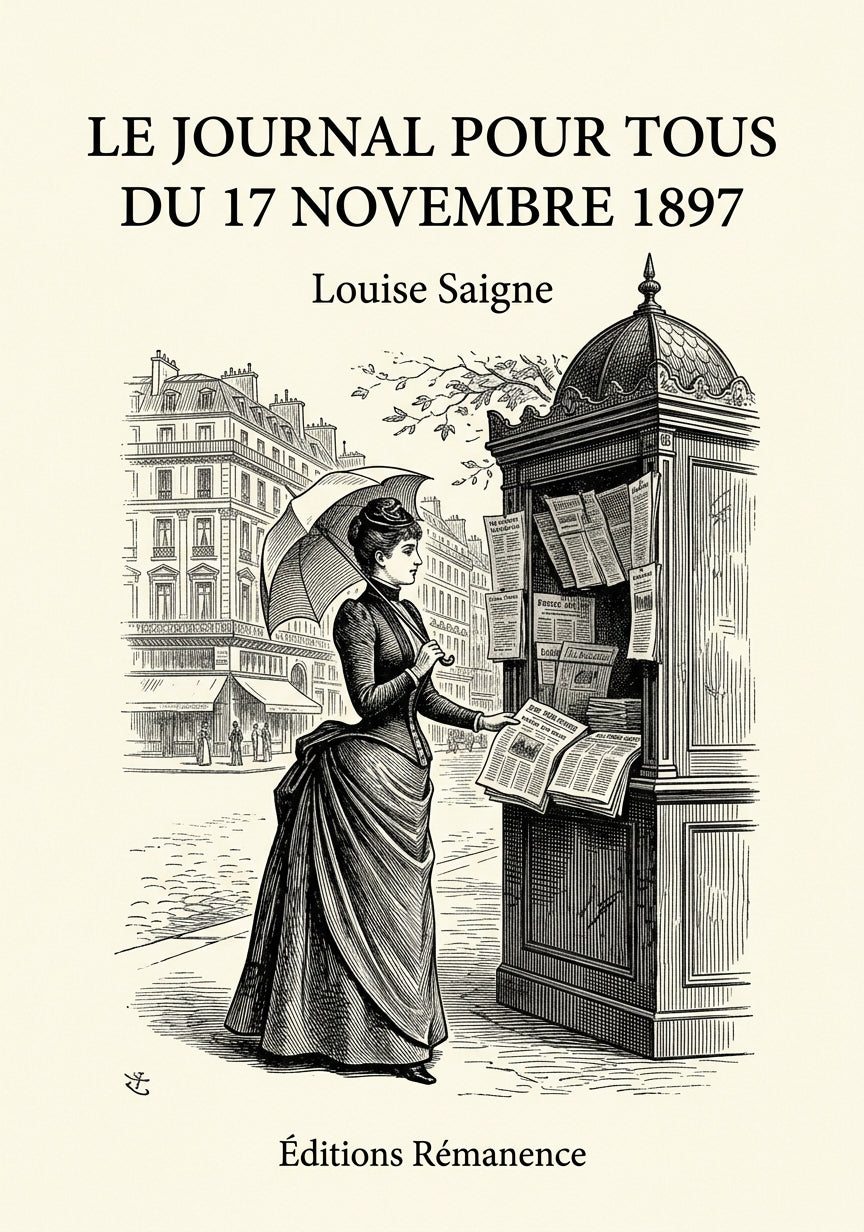 Livre Le Journal pour tous du 17 novembre 1897 par Louise Saigne - Couverture - Editions Remanence