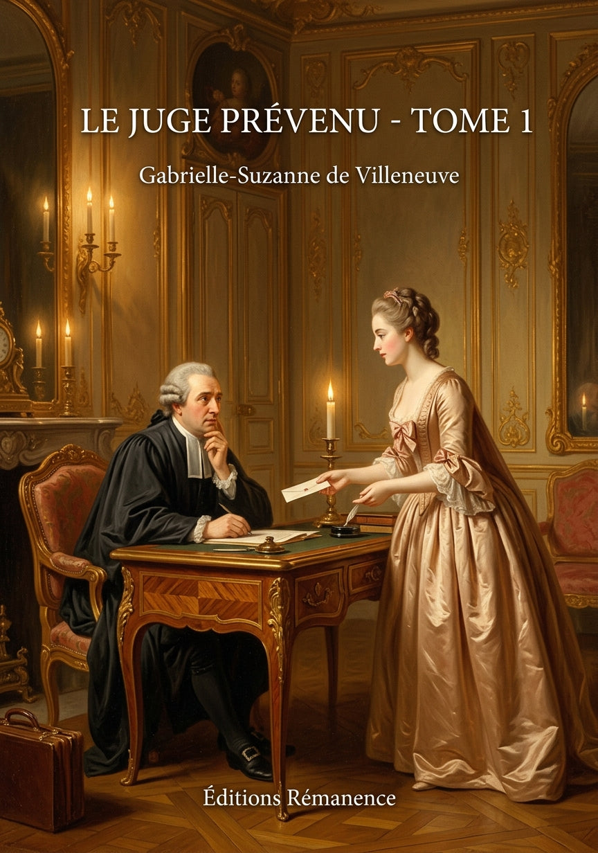 Livre Le Juge prévenu - Tome 1 par Gabrielle-Suzanne de Villeneuve - Couverture - Editions Remanence