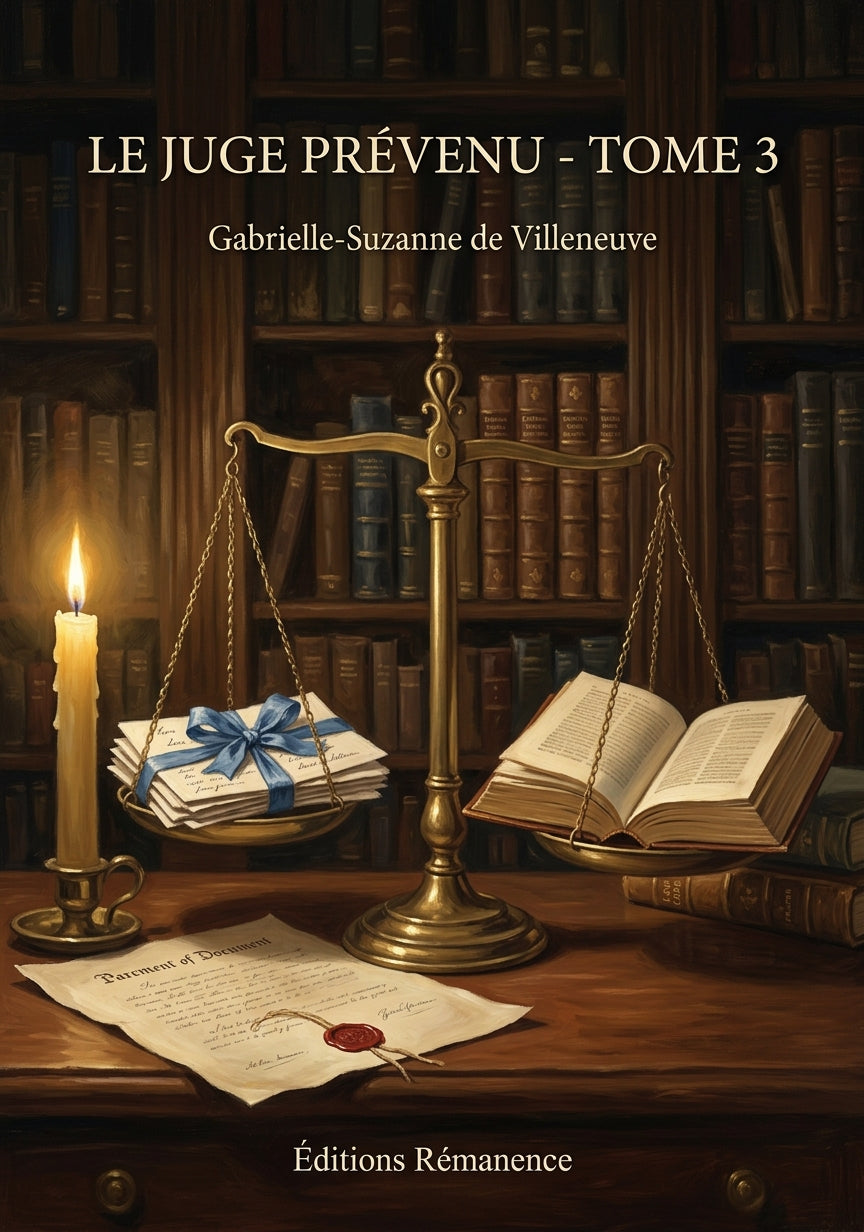 Livre Le Juge prévenu - Tome 3 par Gabrielle-Suzanne de Villeneuve - Couverture - Editions Remanence