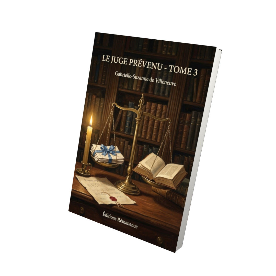 Livre Le Juge prévenu - Tome 3 par Gabrielle-Suzanne de Villeneuve - Vue 3D - Editions Remanence