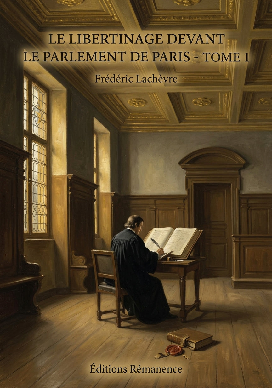 Livre Le Libertinage devant le parlement de Paris - Tome 2 par Frédéric Lachèvre - Couverture - Editions Remanence