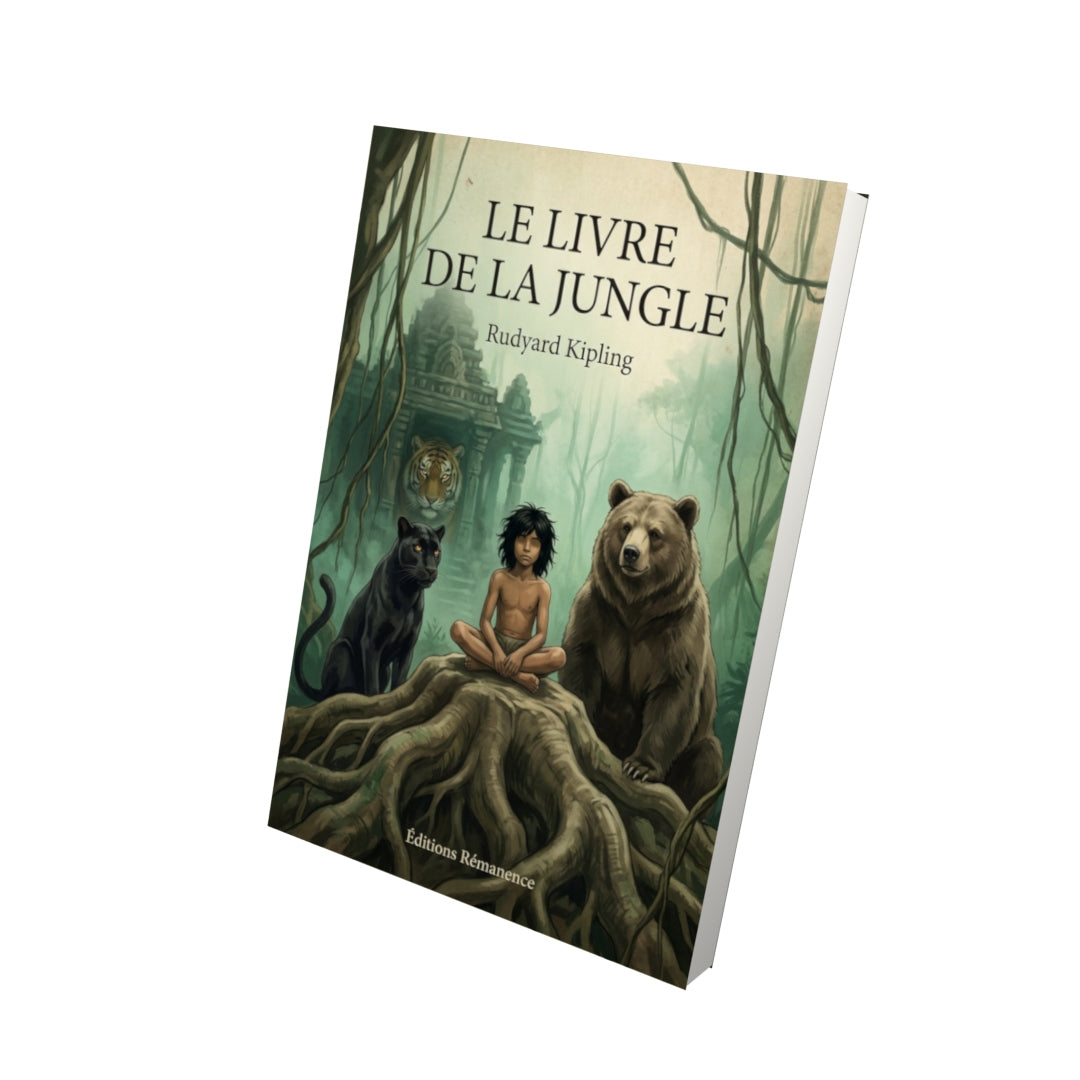 Livre Le livre de la Jungle - Rudyard Kipling - Vue 3D - Editions Remanence