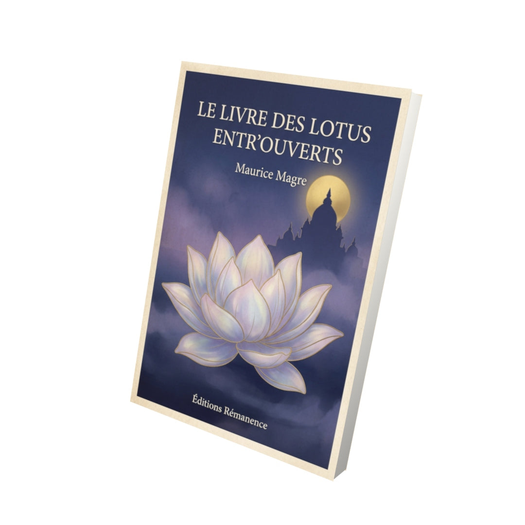 Livre Le livre des lotus entr'ouverts - Maurice Magre - Vue 3D - Editions Remanence