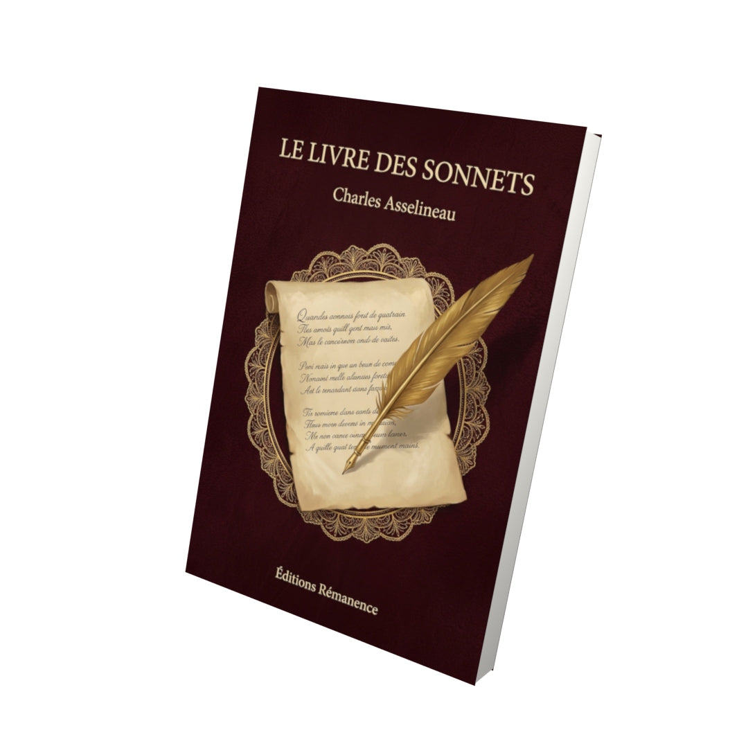 Livre Le Livre des sonnets par Charles Asselineau - Vue 3D - Editions Remanence