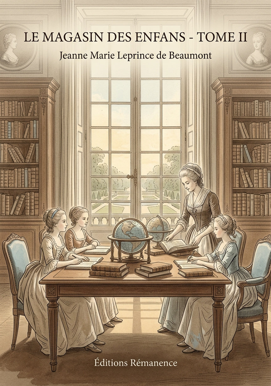 Livre Le Magasin des enfans - Tome II par Jeanne Marie Leprince de Beaumont - Couverture - Editions Remanence