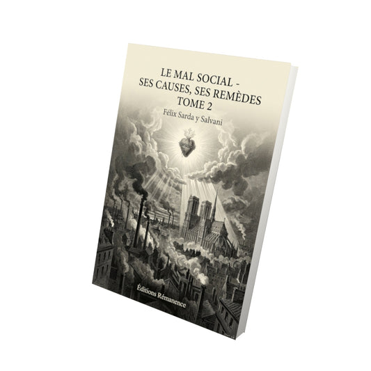 Livre Le mal social - ses causes, ses remèdes Tome 2 - Félix Sarda y Salvani - Vue 3D - Editions Remanence