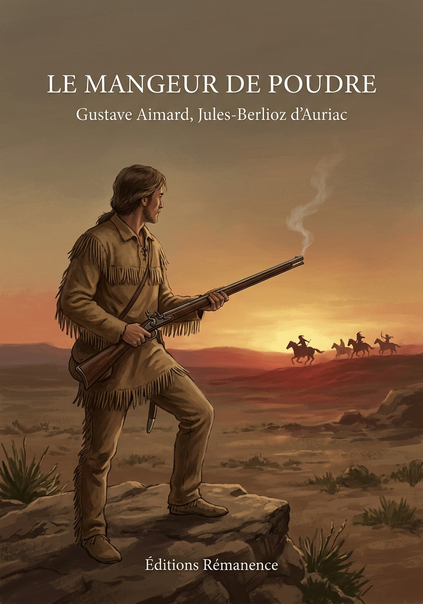 Livre Le Mangeur de poudre par Gustave Aimard, Jules-Berlioz d’Auriac - Couverture - Editions Remanence