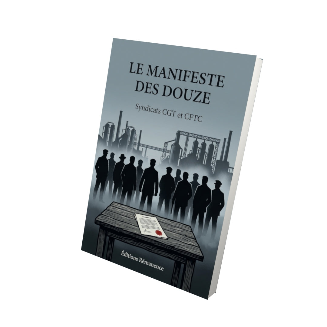 Livre Le Manifeste des Douze par Syndicats CGT et CFTC - Vue 3D - Editions Remanence