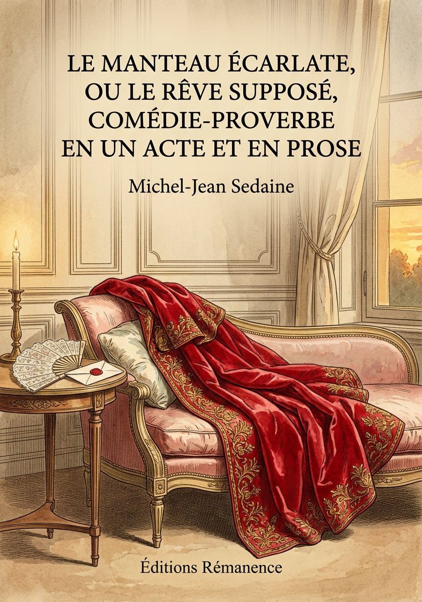 Livre Le Manteau écarlate, ou le rêve supposé, comédie-proverbe en un acte et en prose par Michel-Jean Sedaine - Couverture - Editions Remanence