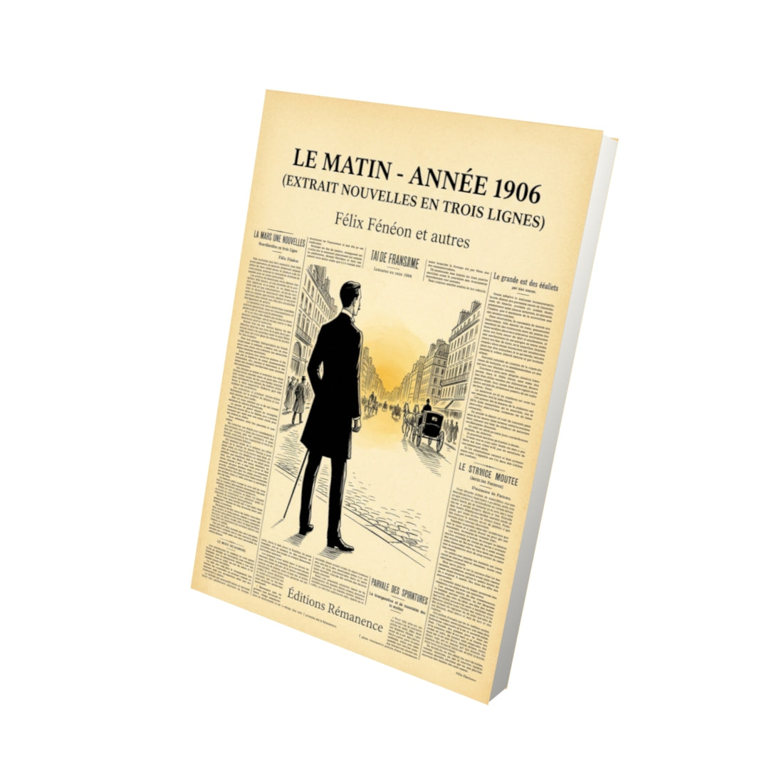 Livre Le Matin - année 1906 (extrait Nouvelles en trois lignes) par Félix Fénéon et autres - Vue 3D - Editions Remanence