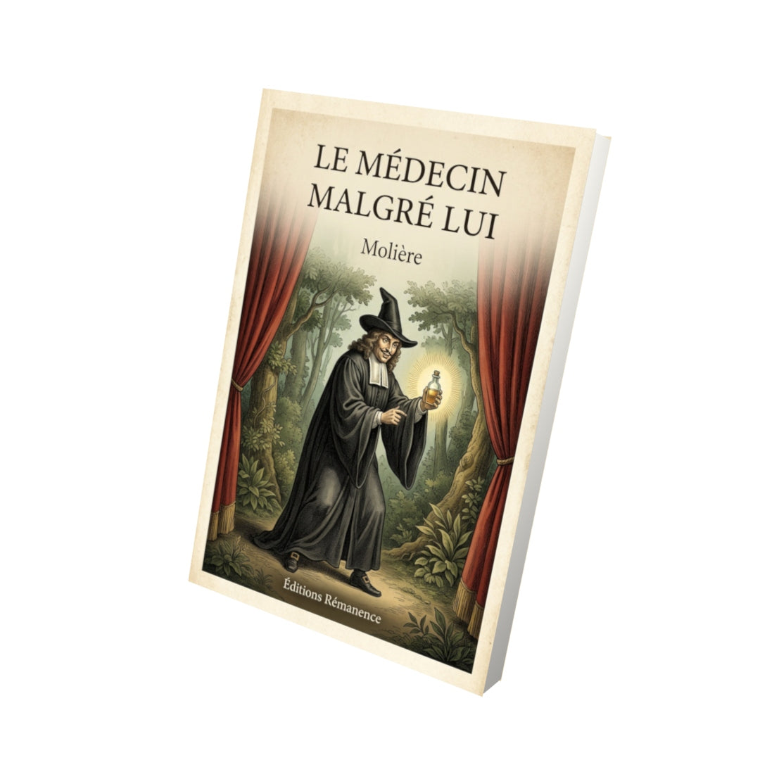Livre Le médecin malgré lui - Moliére - Vue 3D - Editions Remanence