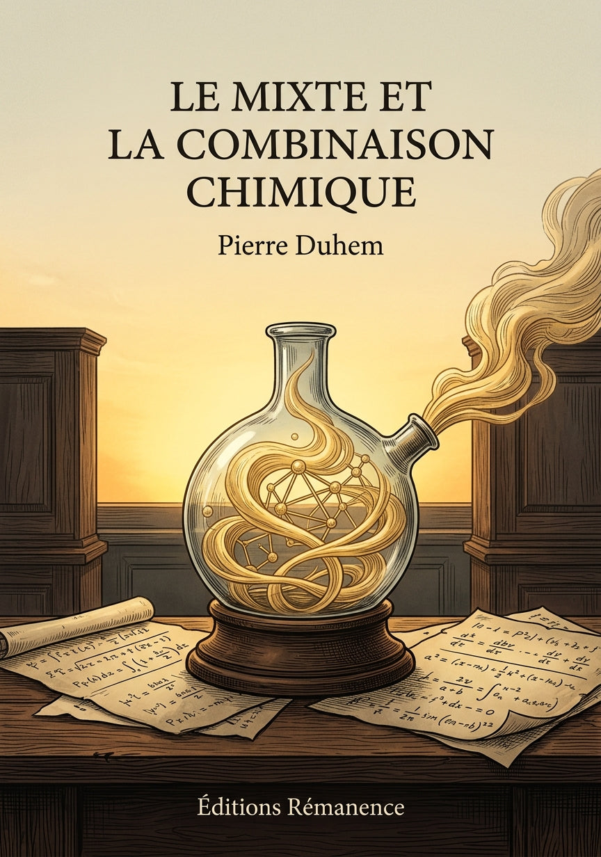 Livre Le mixte et la combinaison chimique par Pierre Duhem - Couverture - Editions Remanence