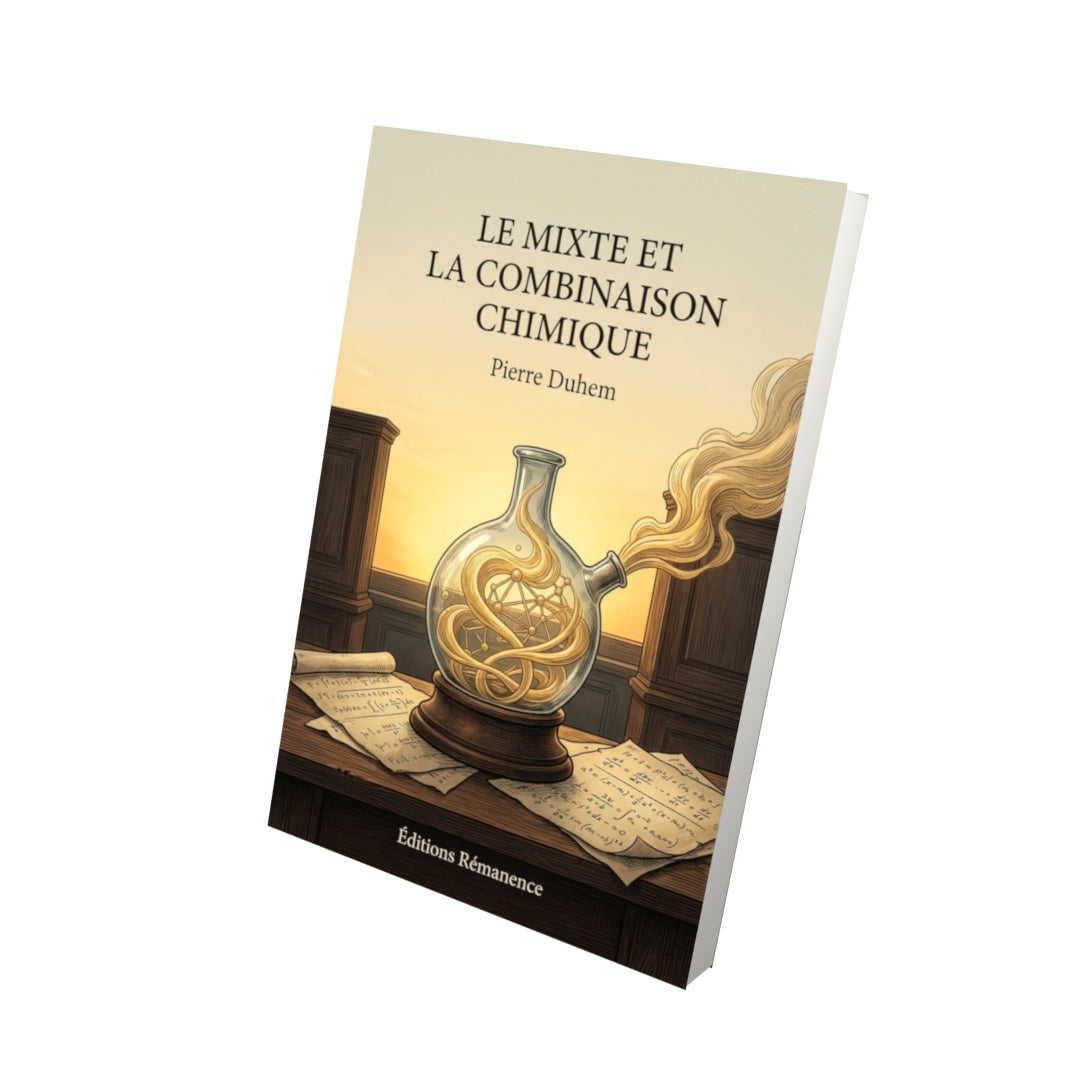 Livre Le mixte et la combinaison chimique par Pierre Duhem - Vue 3D - Editions Remanence