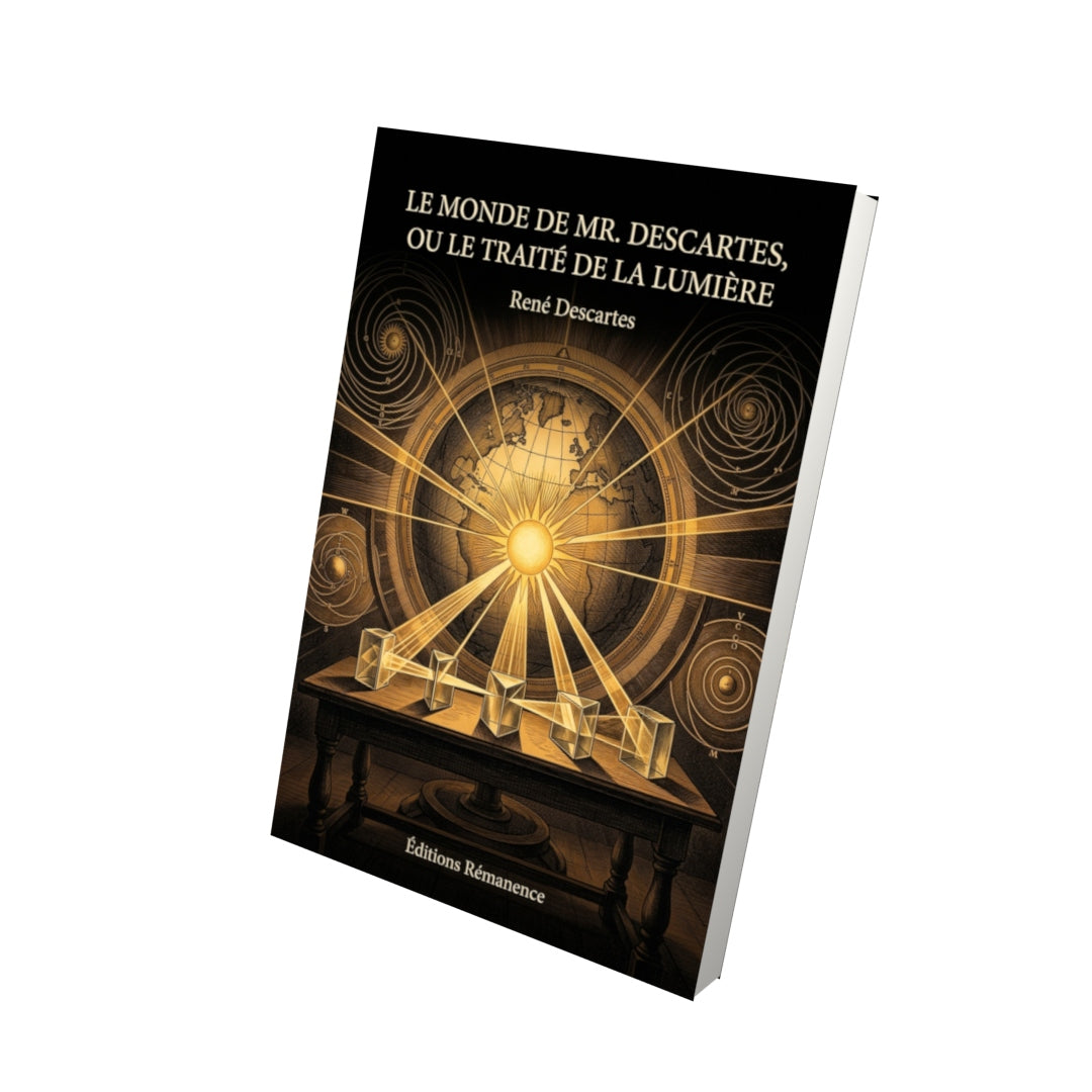 Livre Le Monde de Mr. Descartes, ou Le Traité de la lumière par René Descartes - Vue 3D - Editions Remanence