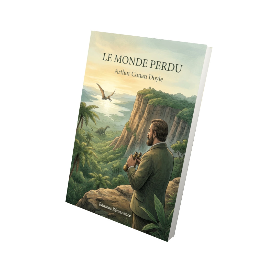 Livre Le Monde perdu par Arthur Conan Doyle - Vue 3D - Editions Remanence