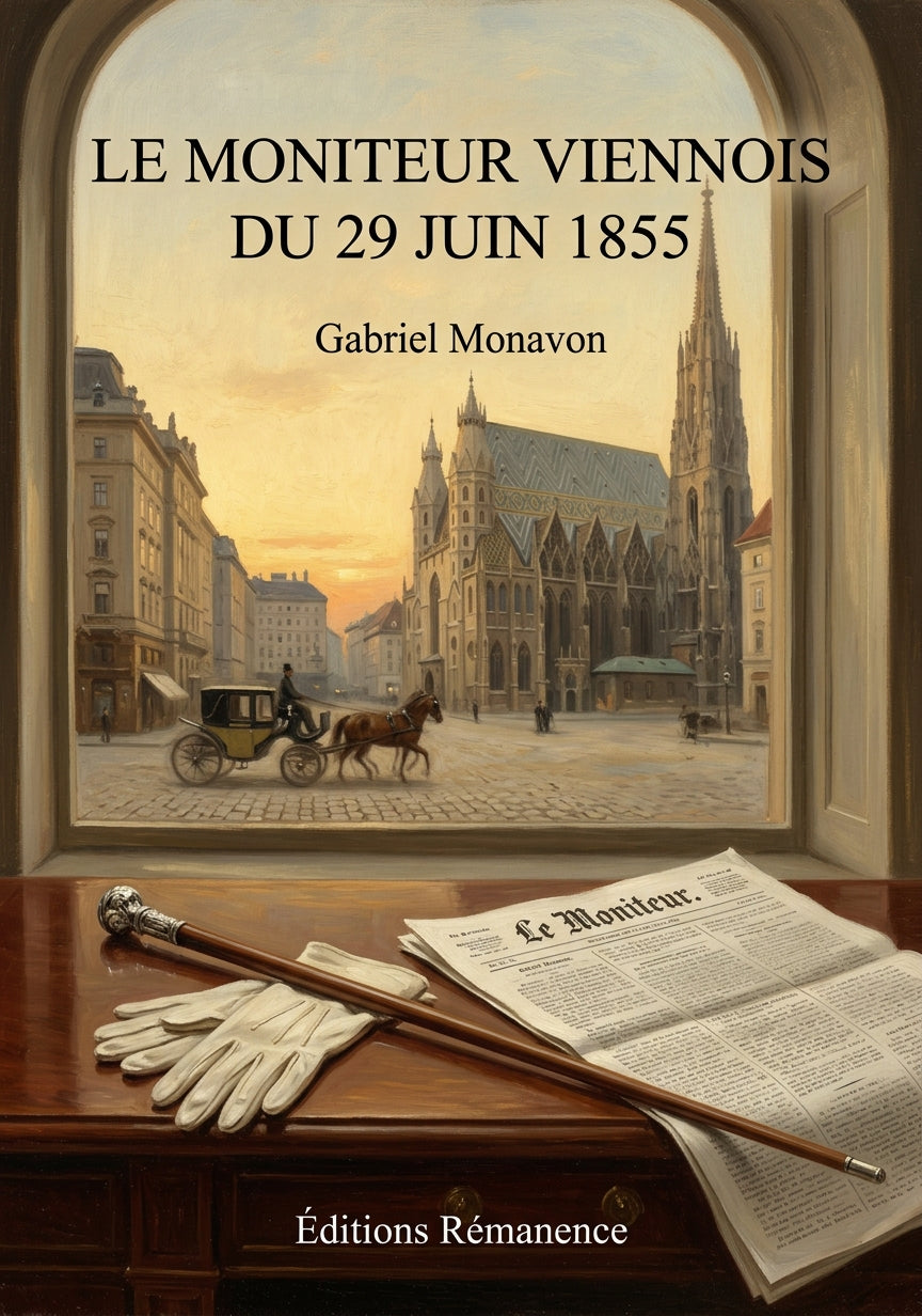 Livre Le Moniteur viennois du 29 juin 1855 par Gabriel Monavon - Couverture - Editions Remanence