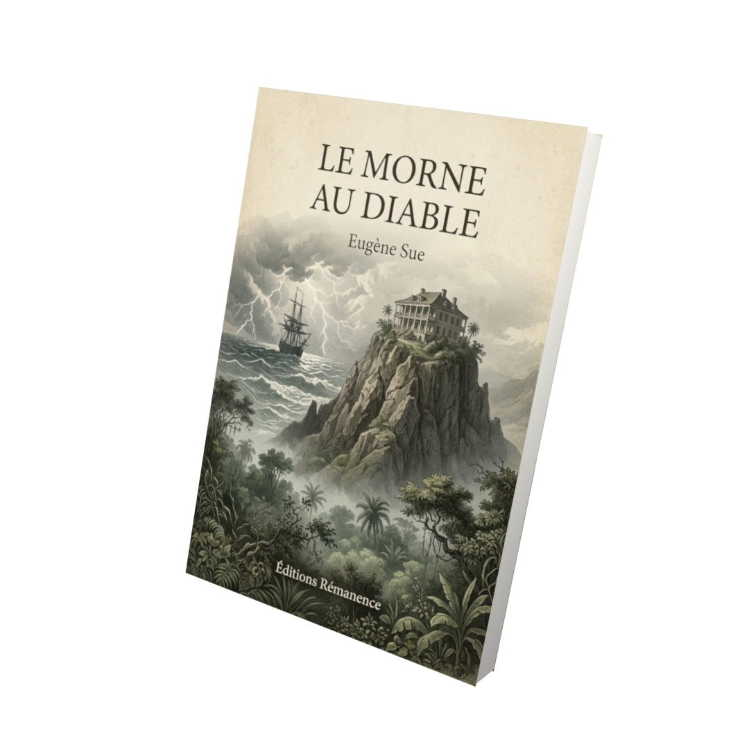 Livre Le morne au diable - Eugène Sue - Vue 3D - Editions Remanence