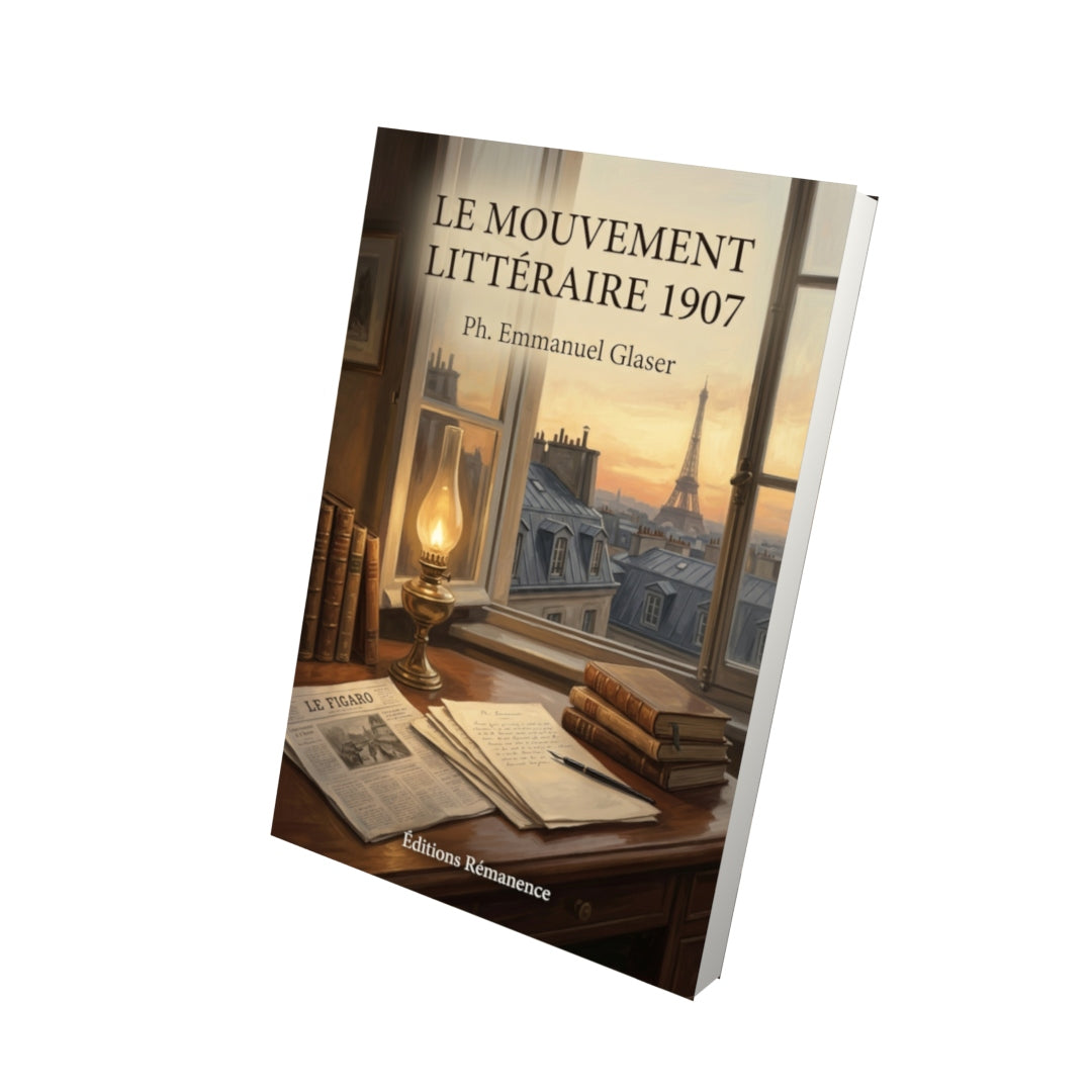 Livre Le Mouvement littéraire 1907 par Ph. Emmanuel Glaser - Vue 3D - Editions Remanence