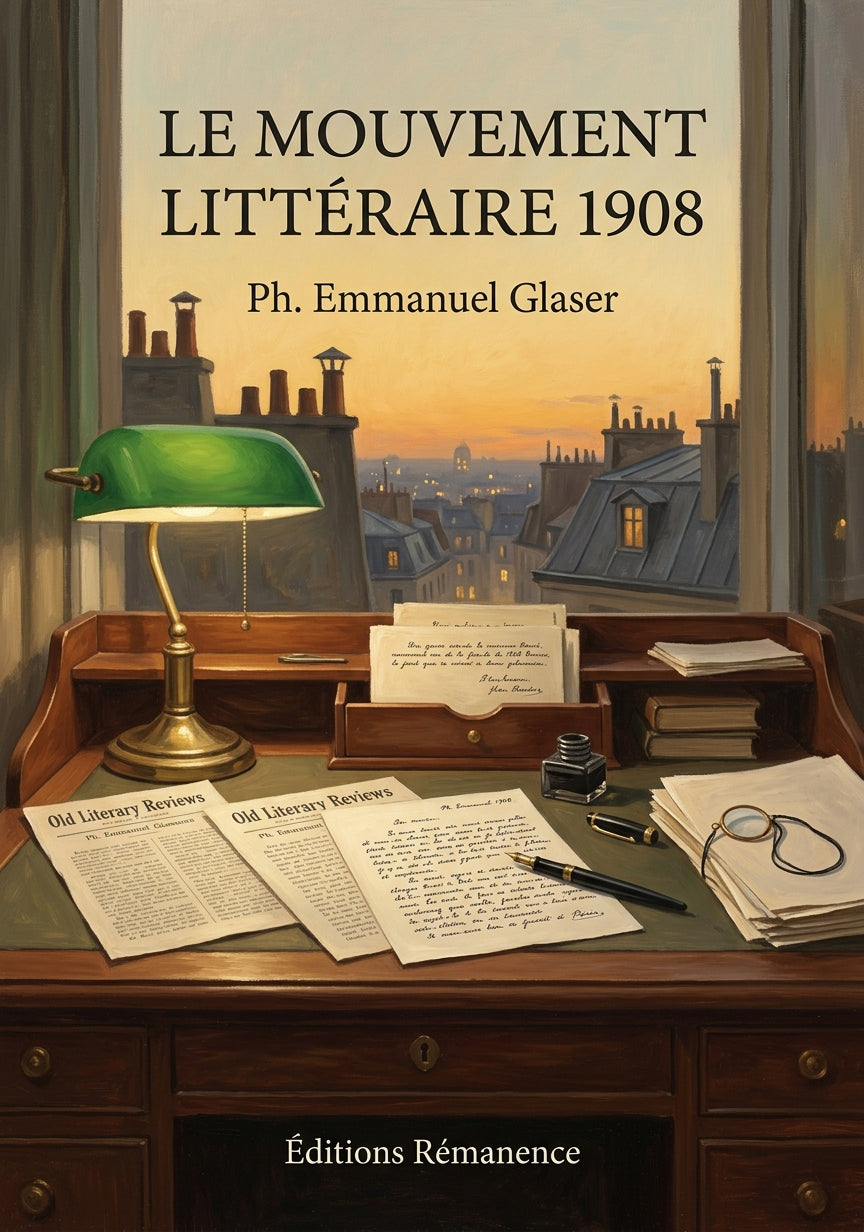 Livre Le Mouvement littéraire 1908 par Ph. Emmanuel Glaser - Couverture - Editions Remanence