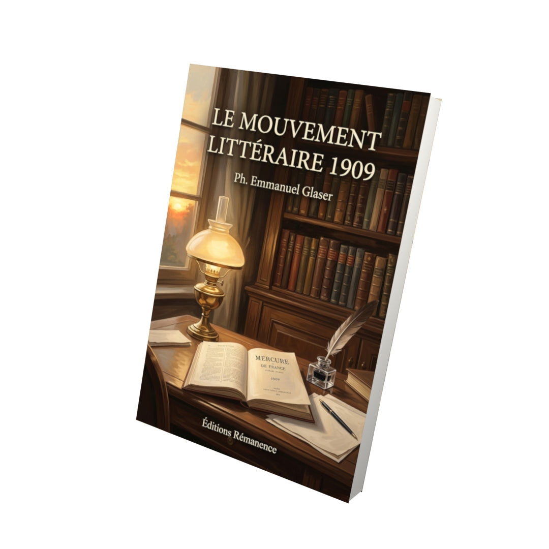 Livre Le Mouvement littéraire 1909 par Ph. Emmanuel Glaser - Vue 3D - Editions Remanence