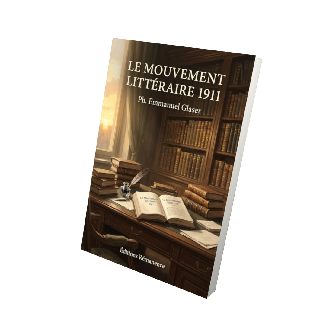 Livre Le Mouvement littéraire 1911 par Ph. Emmanuel Glaser - Vue 3D - Editions Remanence