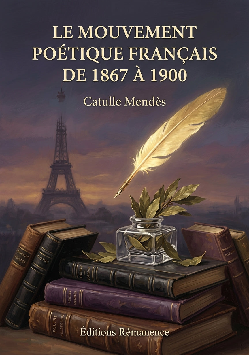 Livre Le Mouvement poétique français de 1867 à 1900 par Catulle Mendès - Couverture - Editions Remanence