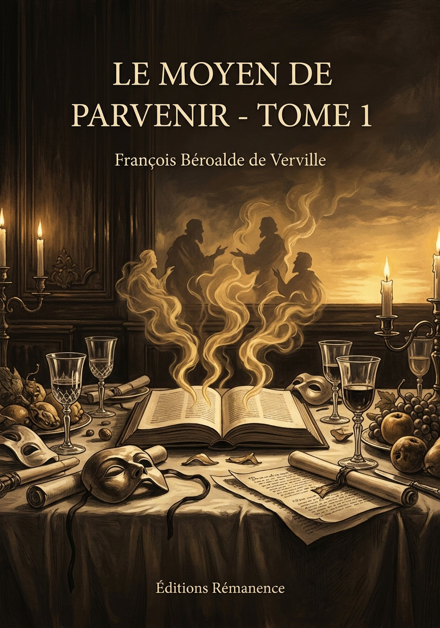 Livre Le Moyen de parvenir - Tome 1 par François Béroalde de Verville - Couverture - Editions Remanence
