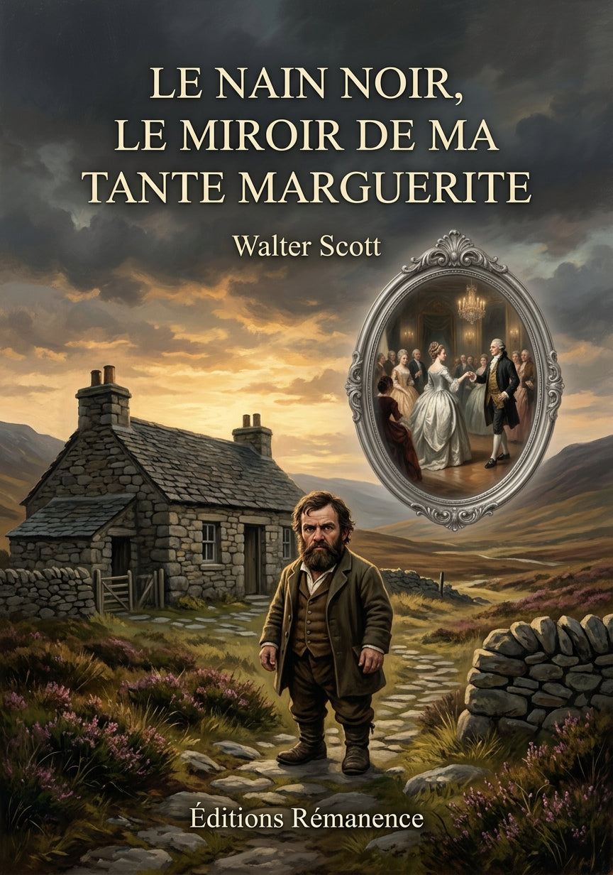 Livre Le Nain noir, Le Miroir de ma tante Marguerite par Walter Scott - Couverture - Editions Remanence