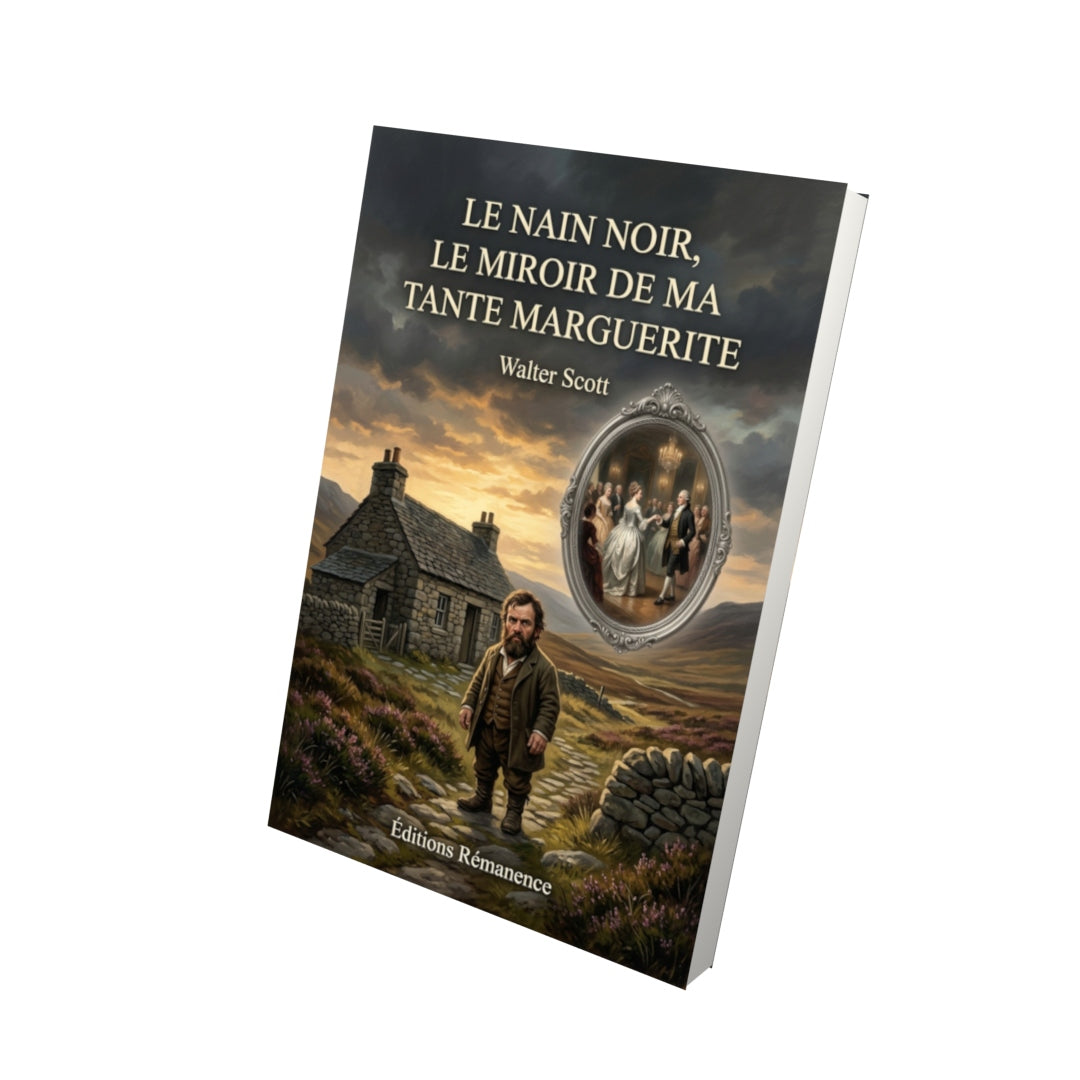 Livre Le Nain noir, Le Miroir de ma tante Marguerite par Walter Scott - Vue 3D - Editions Remanence