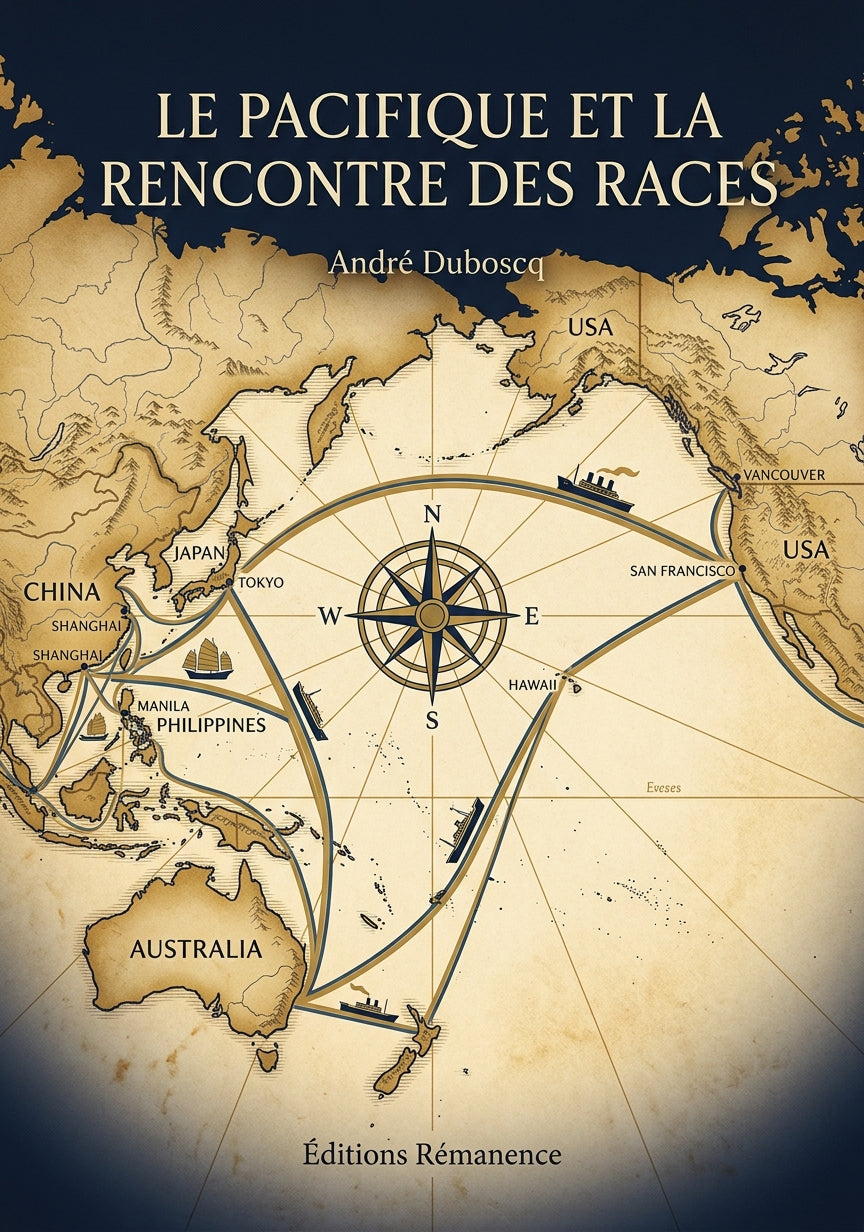Livre Le Pacifique et la rencontre des races par André Duboscq - Couverture - Editions Remanence