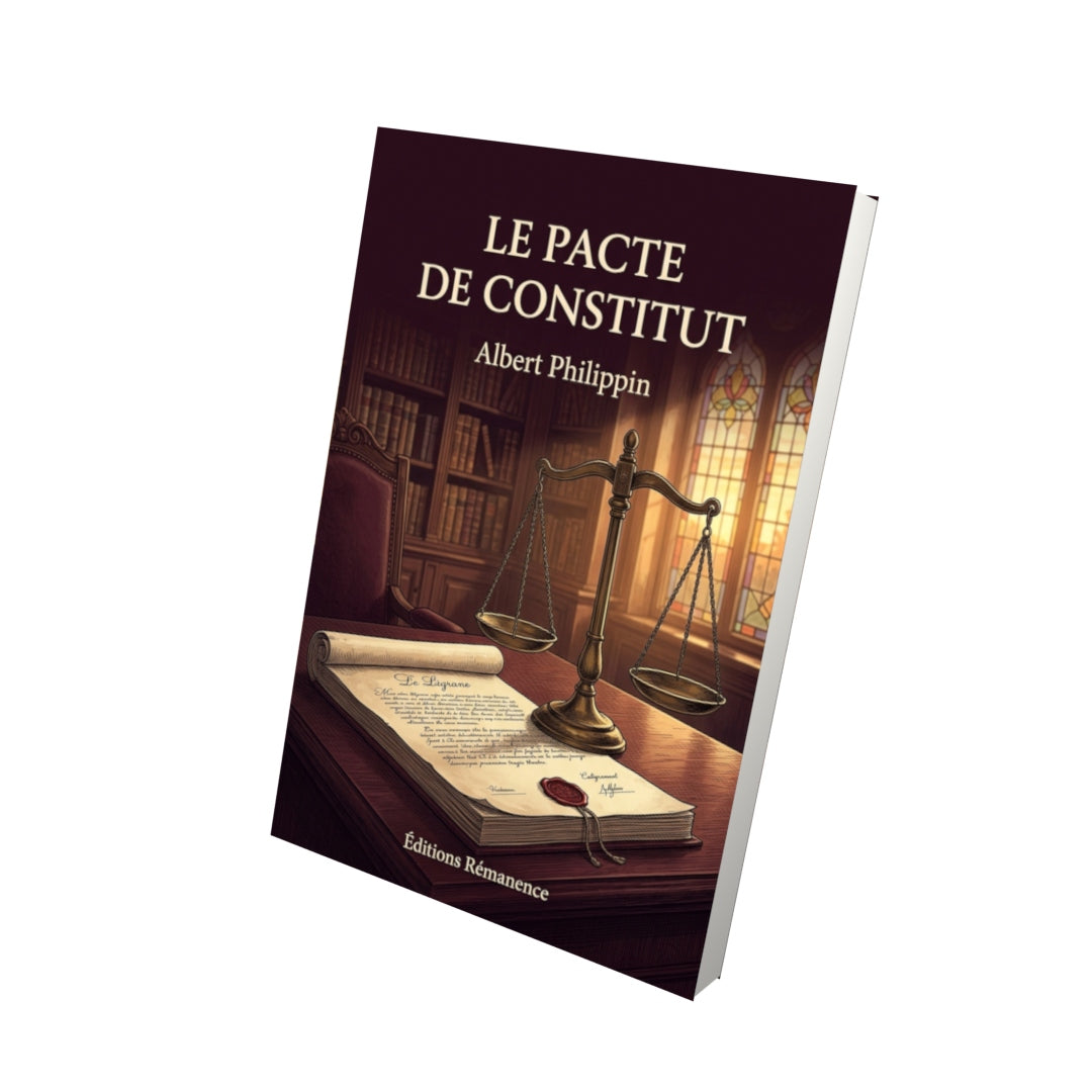 Livre Le Pacte de Constitut par Albert Philippin - Vue 3D - Editions Remanence