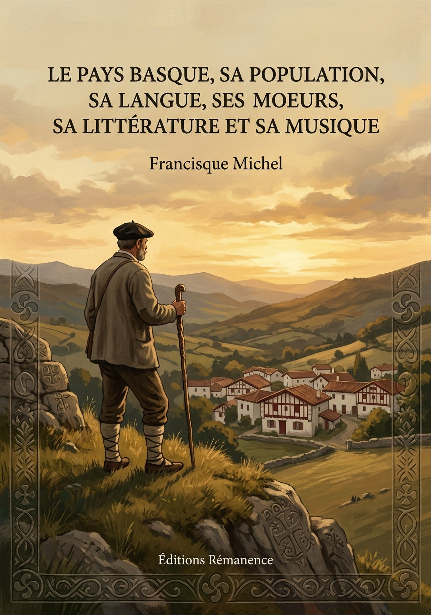 Livre Le Pays Basque, sa population, sa langue, ses moeurs, sa littérature et sa musique par Francisque Michel - Couverture - Editions Remanence