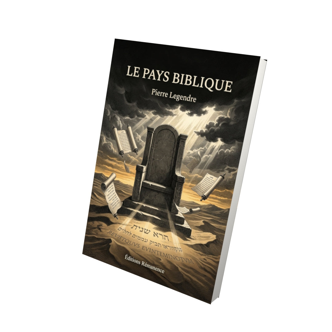 Livre Le pays biblique - Pierre Legendre - Vue 3D - Editions Remanence
