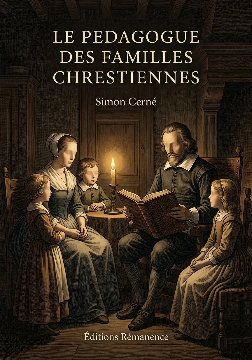 Livre Le Pedagogue des familles chrestiennes par Simon Cerné - Couverture - Editions Remanence