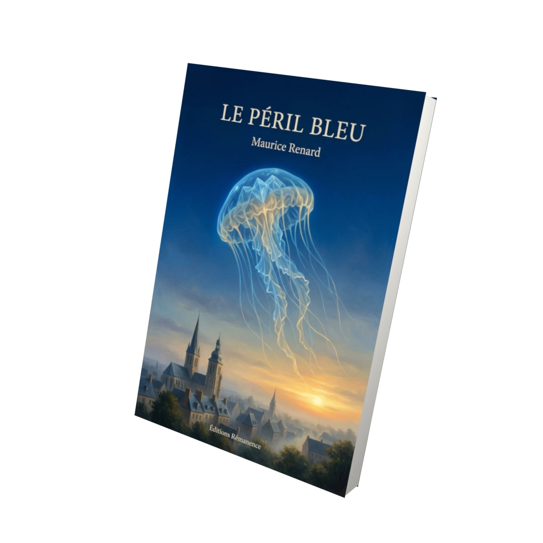 Livre Le Péril bleu par Maurice Renard - Vue 3D - Editions Remanence
