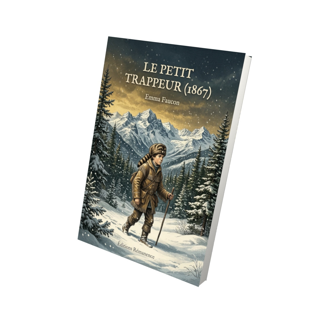 Livre Le petit trappeur (1867) par Emma Faucon - Vue 3D - Editions Remanence
