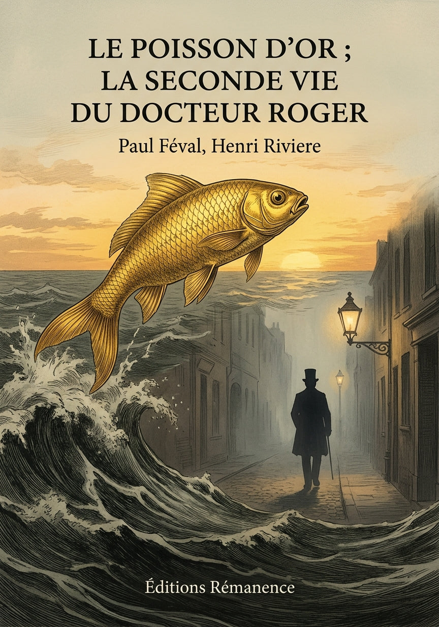 Livre Le Poisson d’or ; La seconde Vie du docteur Roger par Paul Féval, Henri Rivière - Couverture - Editions Remanence