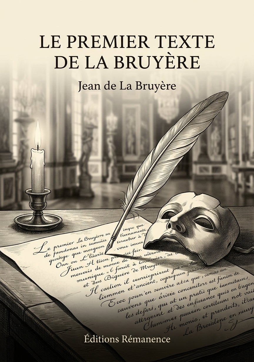 Livre Le Premier Texte de La Bruyère par Jean de La Bruyère - Couverture - Editions Remanence