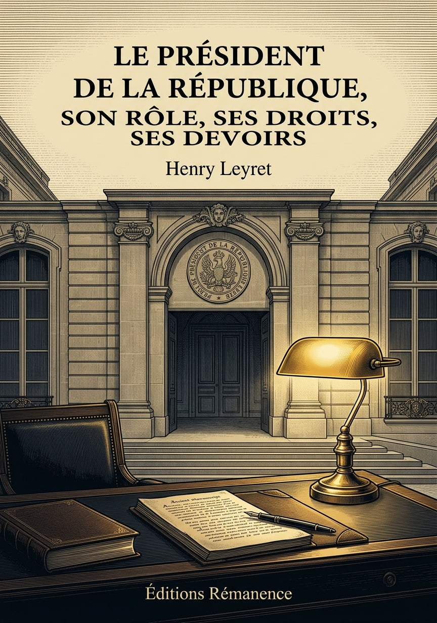 Livre Le Président de la République, son rôle, ses droits, ses devoirs par Henry Leyret - Couverture - Editions Remanence
