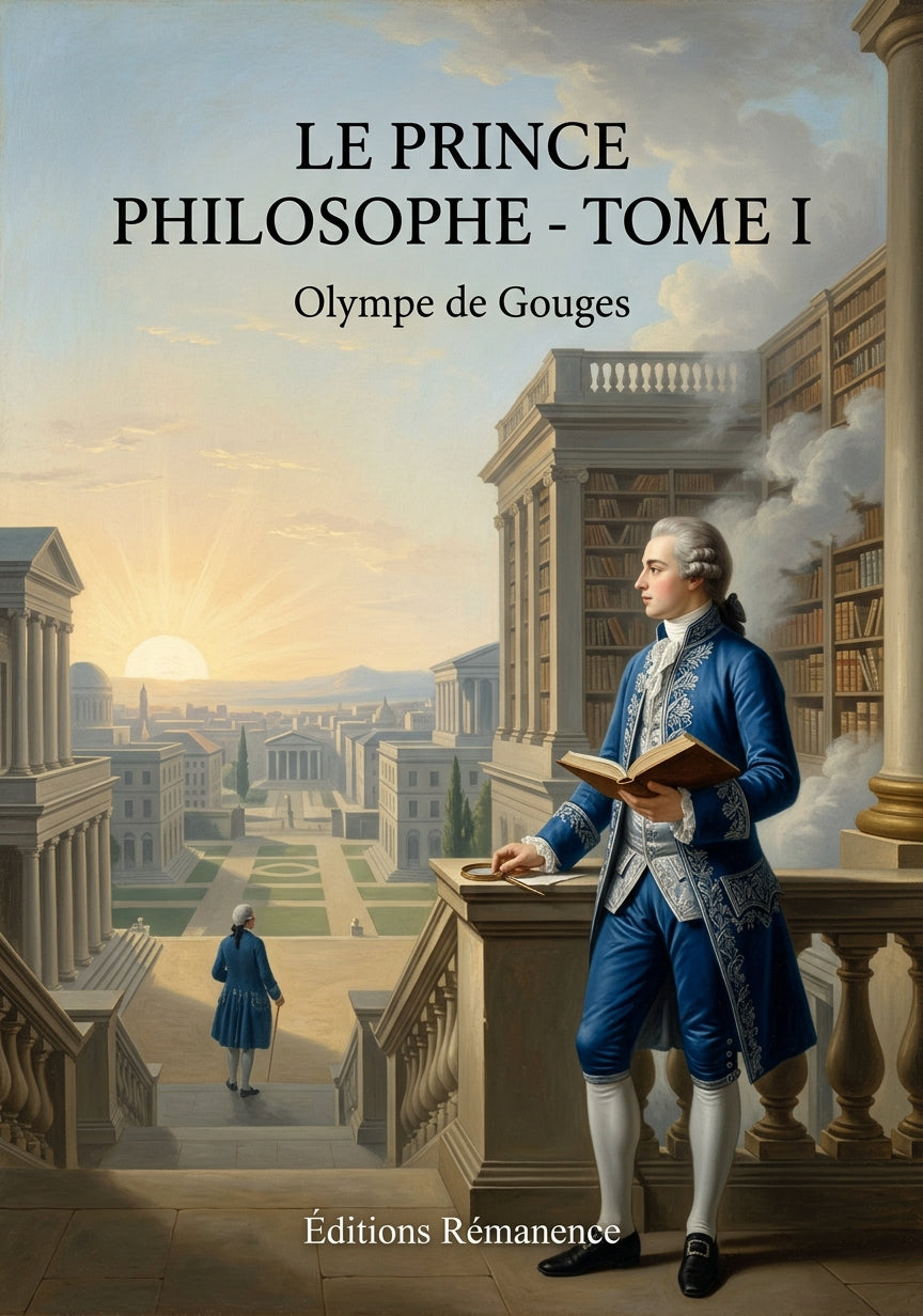 Livre Le Prince philosophe - Tome I par Olympe de Gouges - Couverture - Editions Remanence