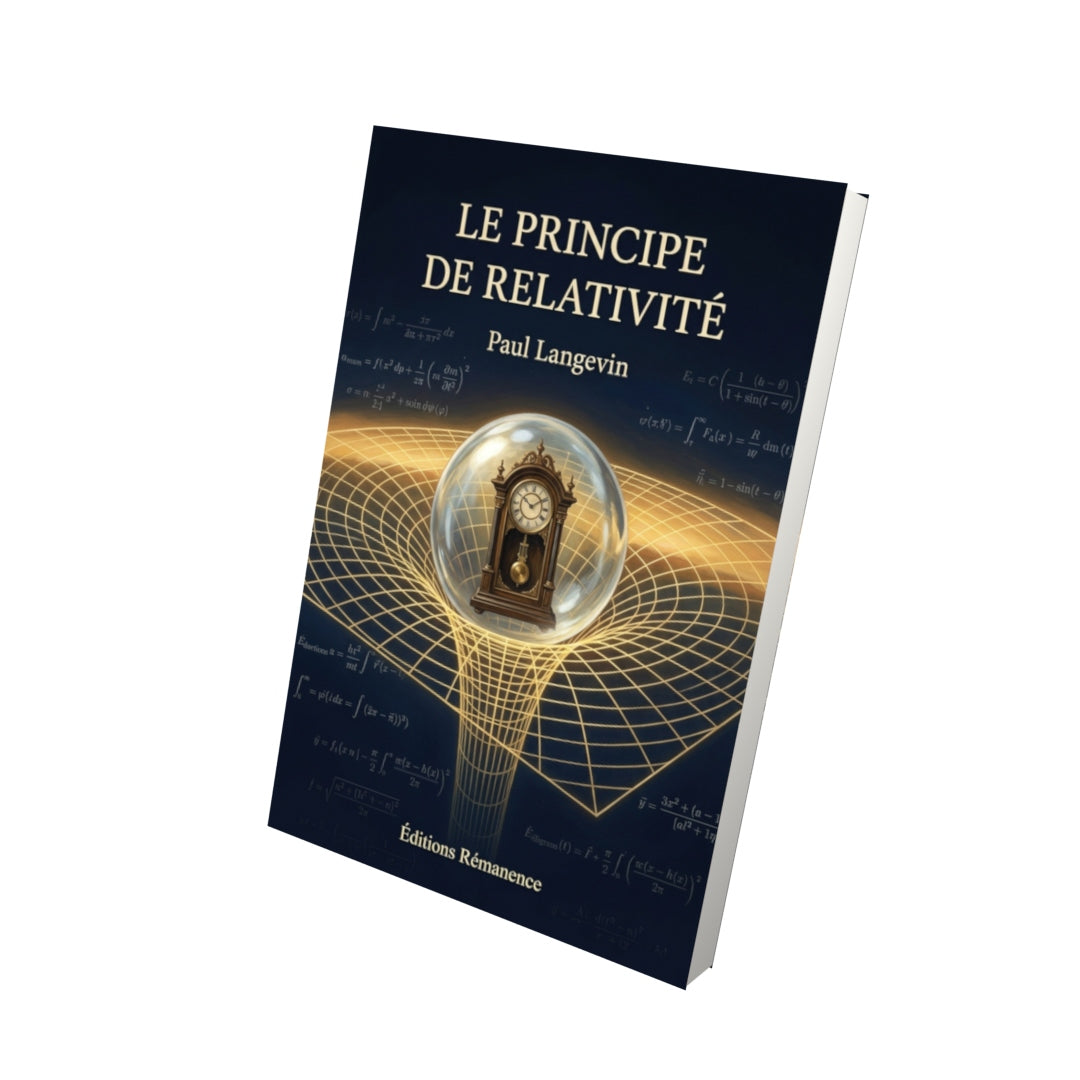 Livre Le Principe de relativité par Paul Langevin - Vue 3D - Editions Remanence