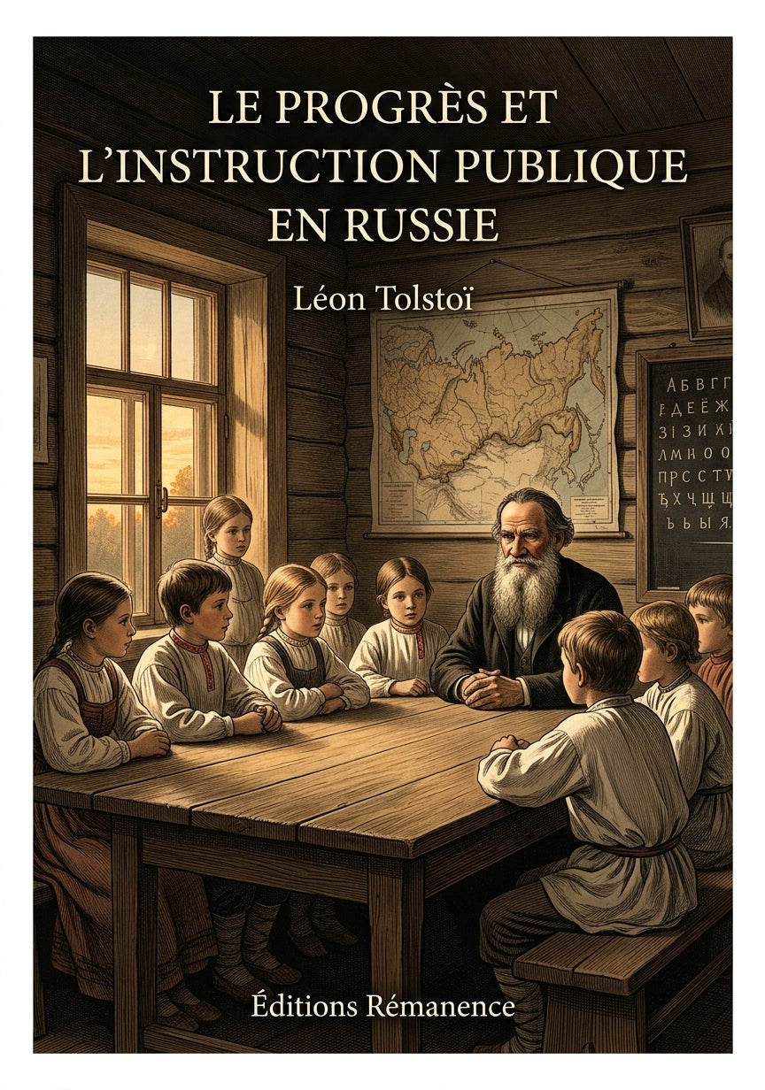 Livre Le Progrès et l’instruction publique en Russie par Léon Tolstoï - Couverture - Editions Remanence